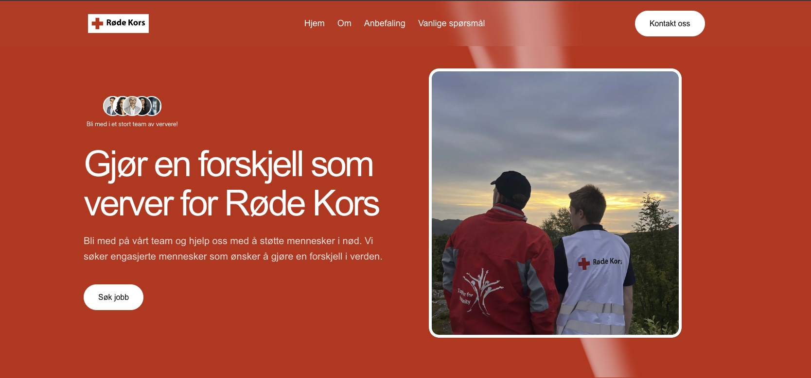 Røde Kors landingsside